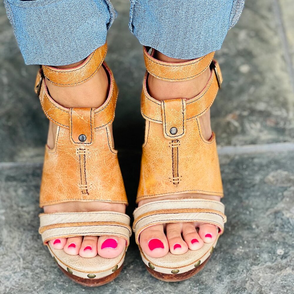 BED/STU Princess Wedge Sandals (For Women) Cafe Latte Lux - Picture 6 of 8